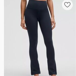 Lululemon high waist mini flare Navy Leggings. For girls height 5’5 - 5’8”